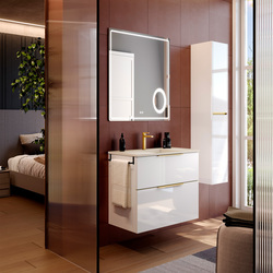 MUEBLE BAÑO GALSAKY BAJO 2C 100 CM BLANCO BRILLO