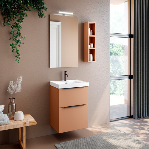 MUEBLE CON LAVABO BAÑO GALSAKY BAJO 2C 60 CM SUNSET MATE