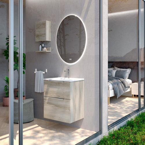 MUEBLE BAÑO 70CM CON LAVABO GALSAKY BAJO 2C PINO GRIS